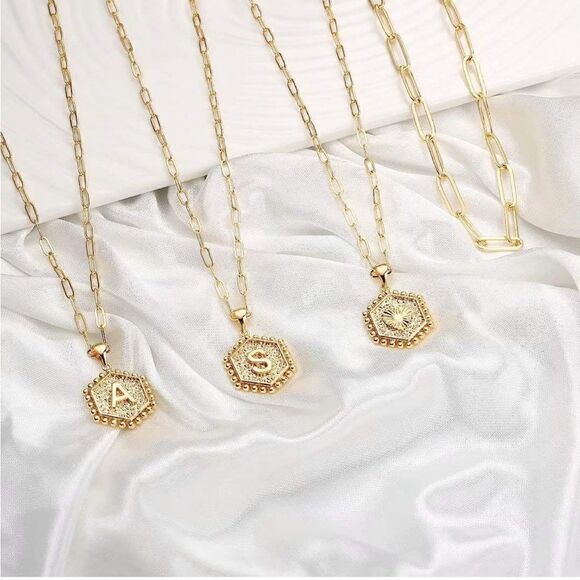 14K Plated Initial Triple Layered Necklaces - Picture 6 of 6